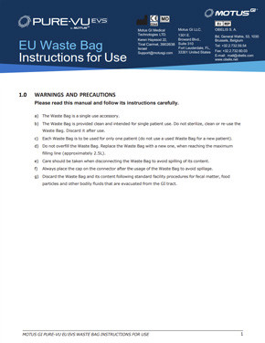 Pure-Vu EU EVS Waste Bag Instructions for Use (IFU) Download